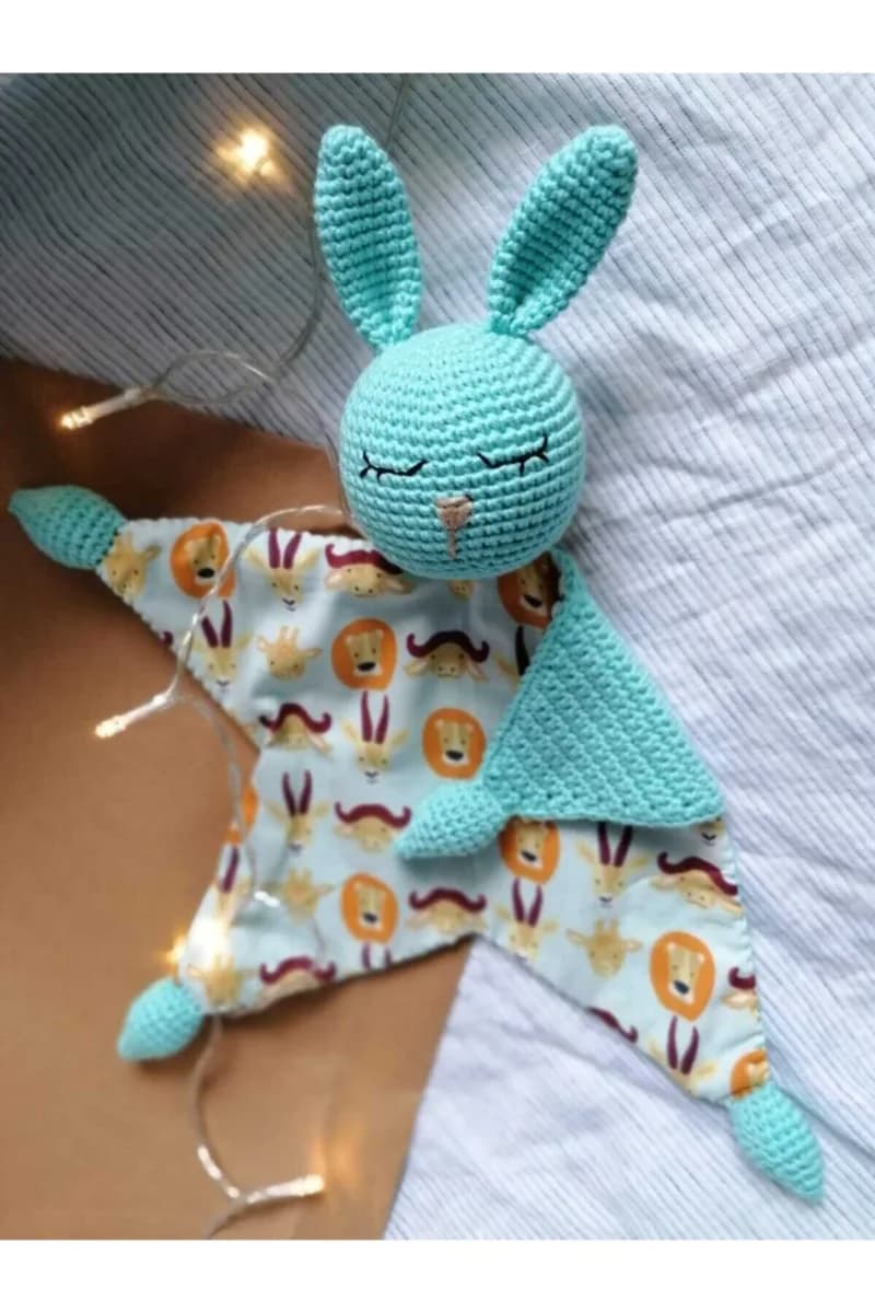 Mavi Amigurumi Tavşan Uyku Arkadaşım