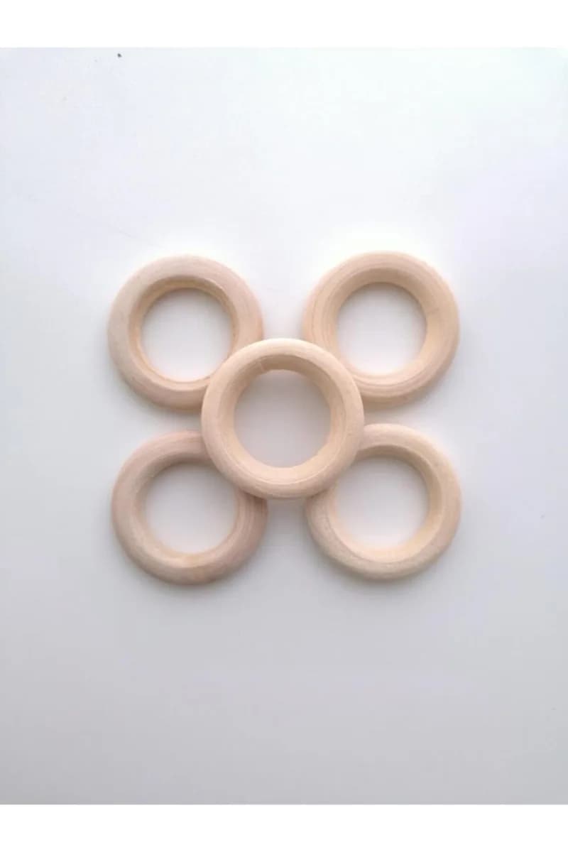 Mini Ahşap Halka 5 Adet ( 3cm) (EMZİK ASKISI) — görsel 3