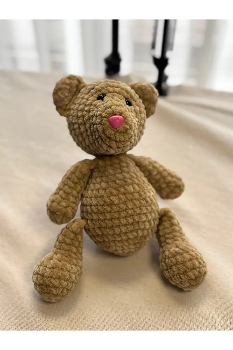 Amigurumi Kadife Ayıcık Oyuncak - Koyu Kahve — görsel 2