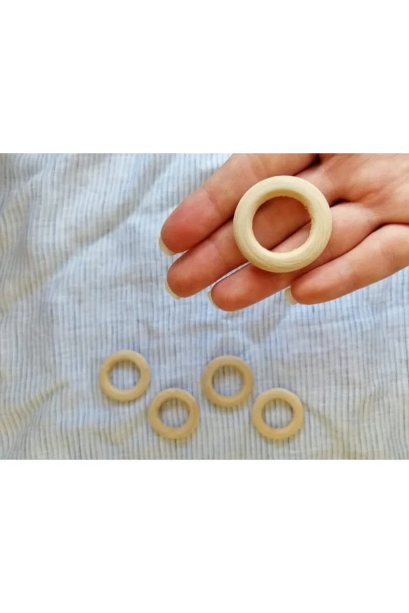 Mini Ahşap Halka 15 Adet ( 3cm) (EMZİK ASKISI) — görsel 4